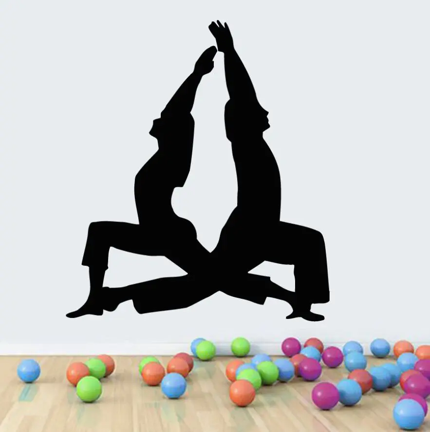 

Wall Art Murals Vinyl Man Woman Fitness Yoga Wall Sticker New Design Gym Sports Decoration Yoga Design Poster Wall Decals AY756