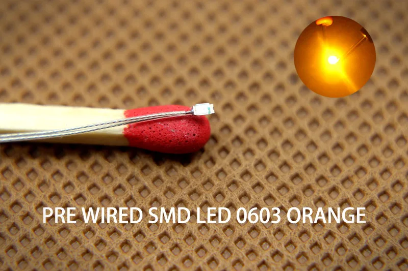 T0603 20 шт. 0603 SMD светодиодный S предварительно припаянный micro litz проводной СВЕТОДИОД Синий Зеленый Оранжевый Красный Желтый SMD светодиодный - Цвет: Оранжевый