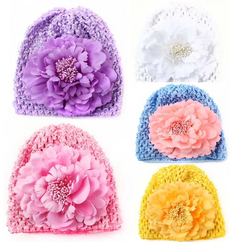 Newborn Kid Toddlder Baby Flower Hat Beanie Toddler Girls Photography Props Hats