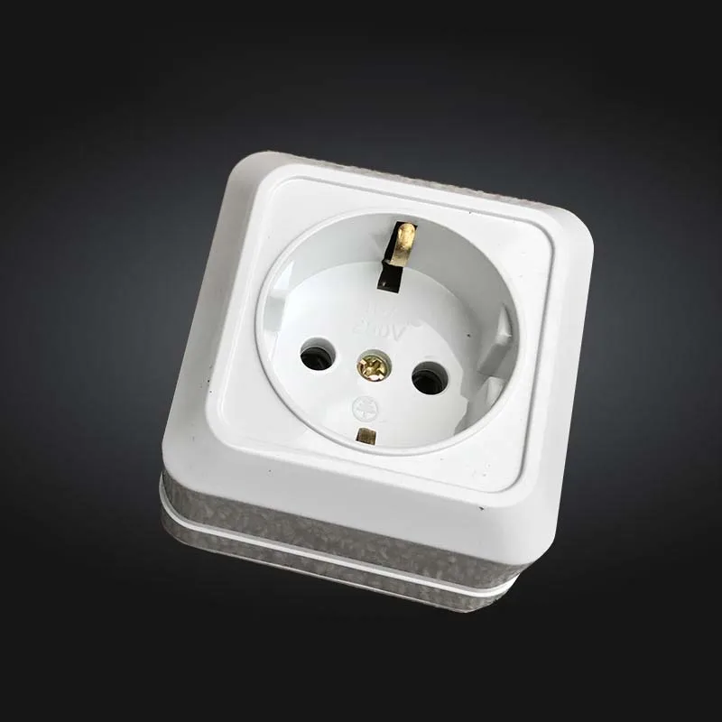 

2pcs European Electric Desktop Wall Socket Single-double Two-hole-Mounted Socket EU German Standard Power Outlet 86 Type