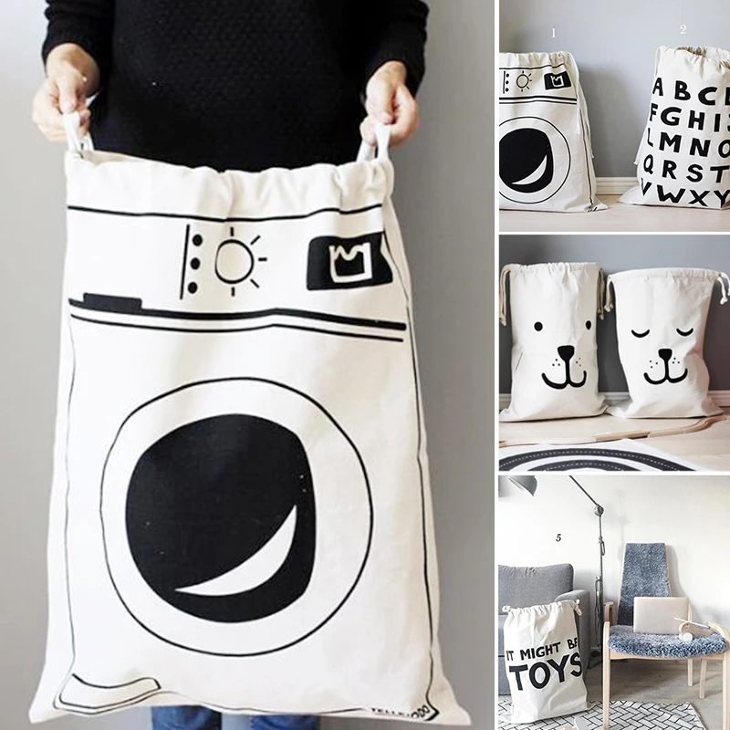 Мультяшная многофункциональная стиральная машинка дизайн холщовая корзина для белья грязный мешок Детская комната Органайзер