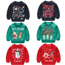 Детский Рождественский свитер; весенне-осенний пуловер с длинными рукавами для маленьких девочек и мальчиков; топы; свитер; комплект детской одежды; HOOLER