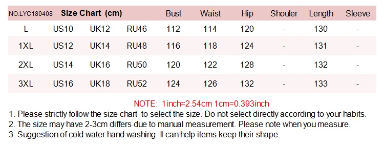 SIZE CHART 