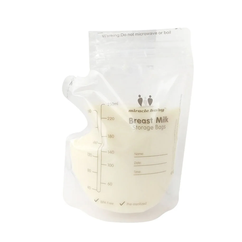 Абсолютно 30 шт/60 шт/120 шт для хранения молока Саран обертывание пакет для замораживания ребенка жидкий пищевой контейнерный мешочек 250 мл прозрачный мешок