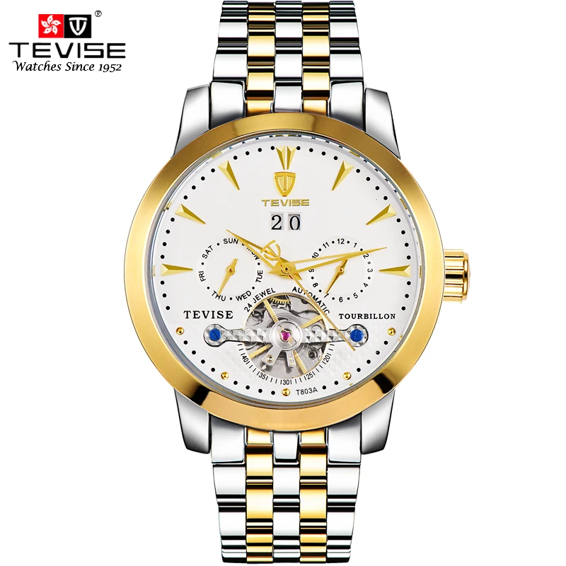 TEVISE التلقائي ساعات آلية الرجال الذاتي الرياح السيارات تاريخ أسبوع توربيون الفضة الفولاذ المقاوم للصدأ مضيئة المعصم T803A TEVISE التلقائي ساعات آلية الرجال الذاتي الرياح السيارات تاريخ أسبوع توربيون الفضة الفولاذ المقاوم للصدأ مضيئة المعصم T803A