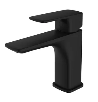 

Free ship single hole Bathroom Faucet Black color Brass Basin Sink Faucet Cold Hot Tap Single Handle Taps Square