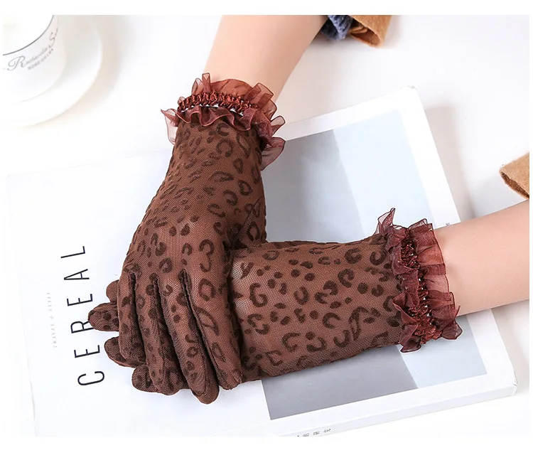 2018 модные, красивые, женские летние перчатки для вождения с защитой от УФ-лучей, кружевные перчатки