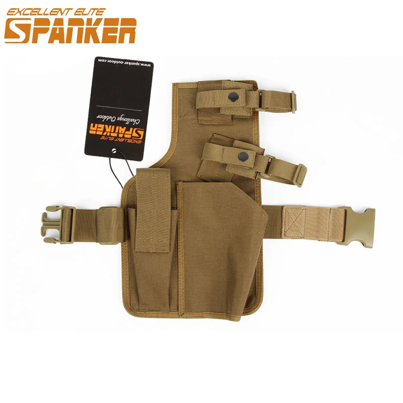 

EXCELLENT ELITE SPANKER Tactical Hunting MP7 Gun Holster Leg Hanging Plate with Magazine Pouch Leg Clip Bag