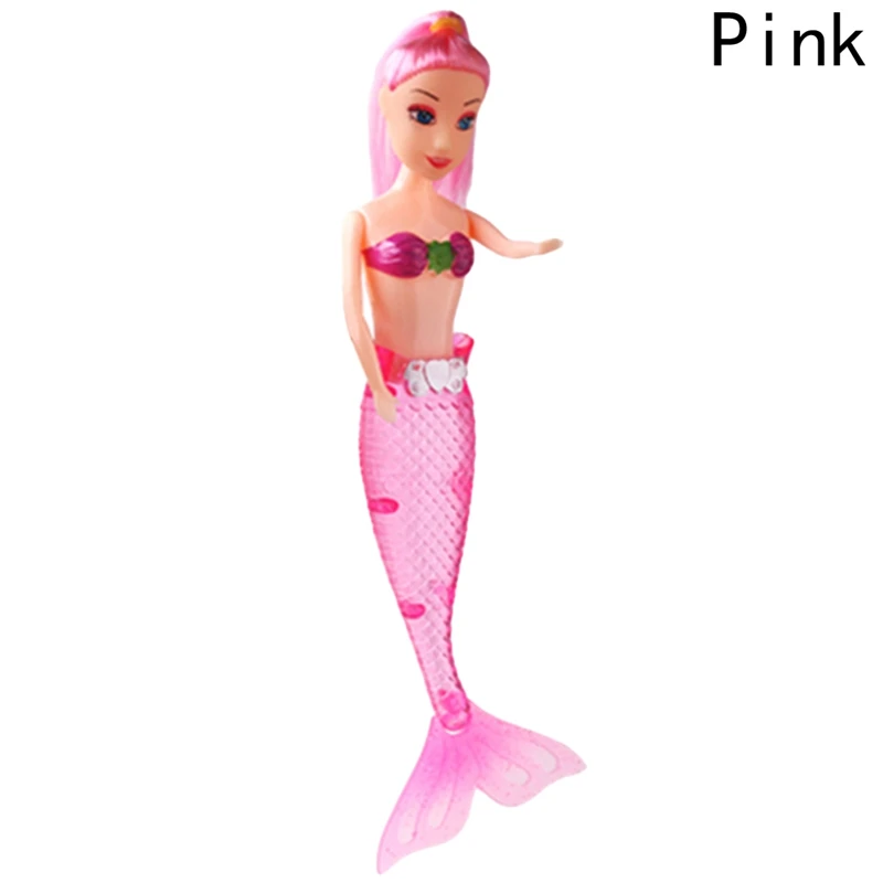 Мода Принцесса Русалка Кукла с светодиодный свет Классическая около 19,5 см высокие куклы игрушки для девочек Подарки на день рождения и Рождество - Цвет: Розовый