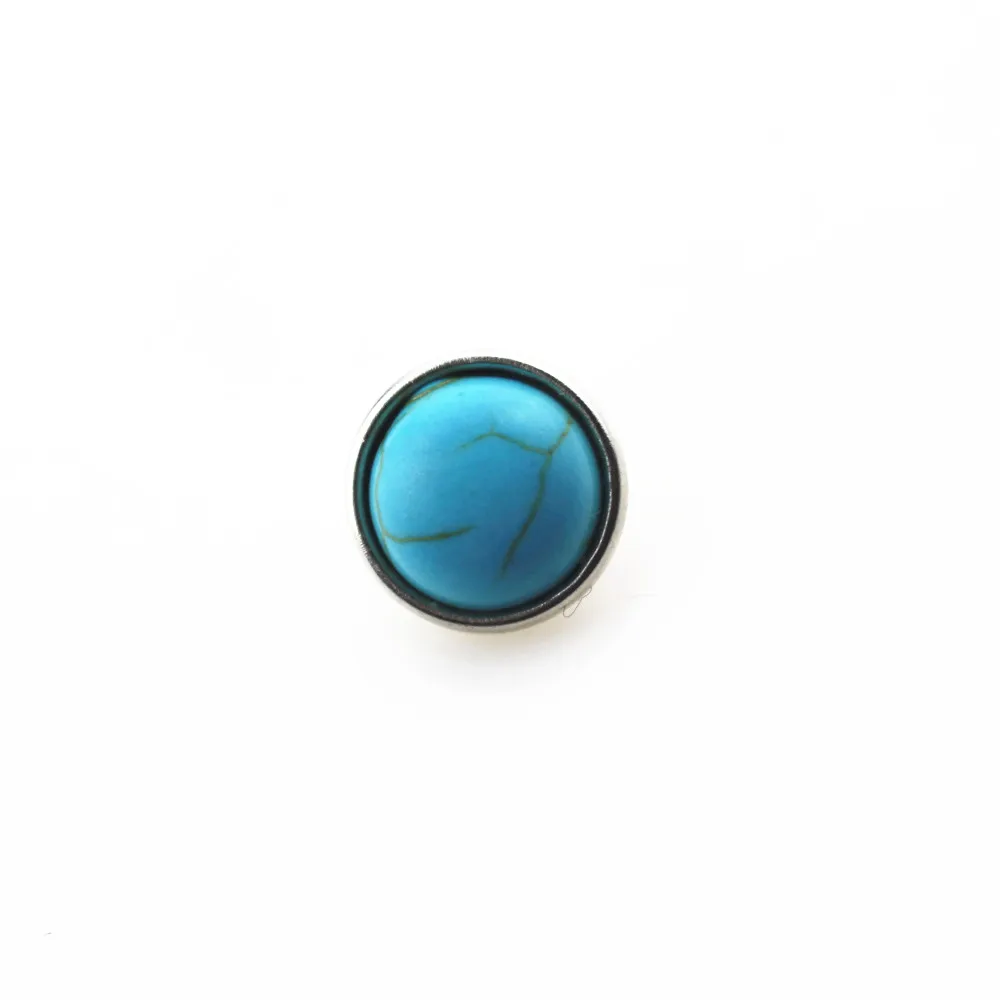 New arrive 20pcs/lot turquoise stone snap buttons for 12mm snap button bangle bracelet ginger chunky interchangeable jewelry