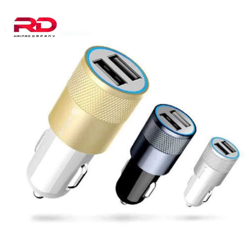 Universal 2.1A+1A Aluminum material Dual 2 Port USB Car Charger For 5 / 6 /For Galaxy S4 S5 Note CH127 | Мобильные телефоны и
