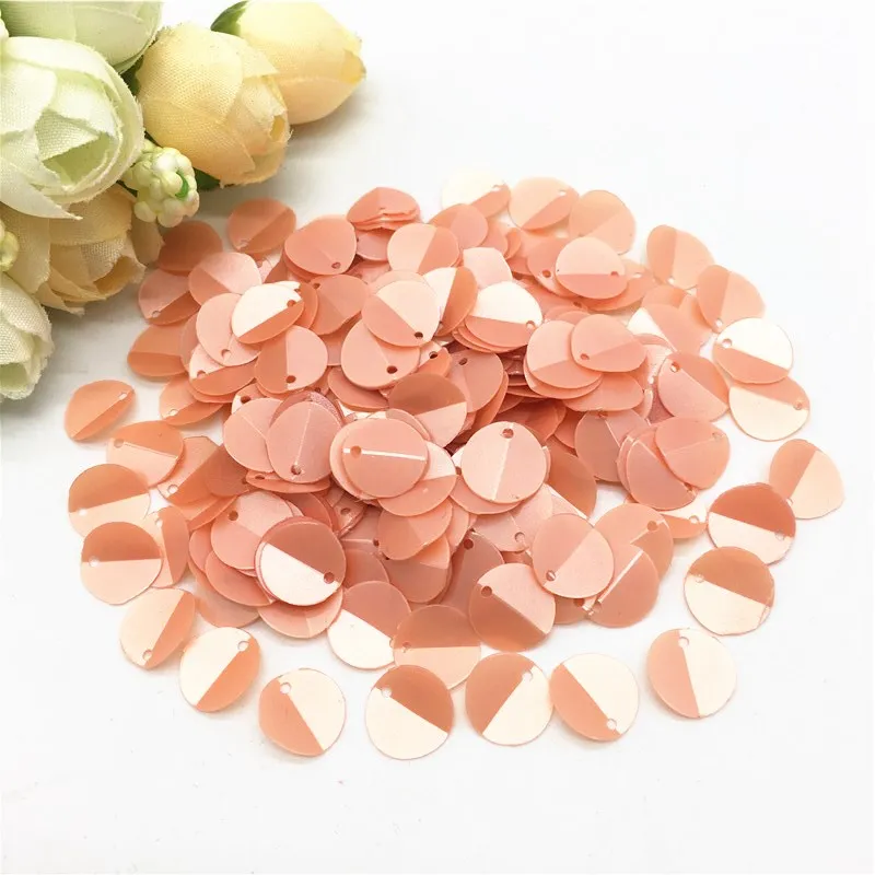

Folded Sequins 10mm Orange Pink PVC Oval Loose Sequin Matting Dia Paillettes Sewing Craft for Women Headwear Garment Accessories