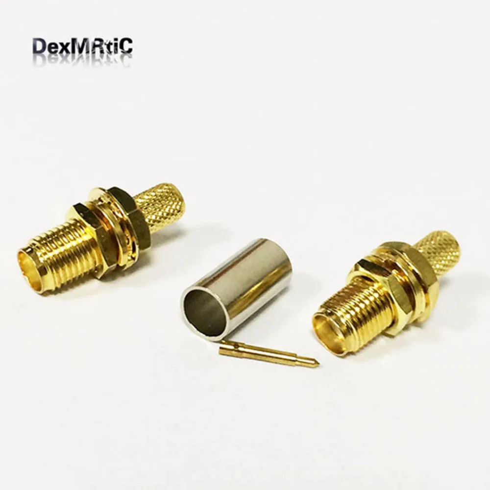 RP-SMA Crimp Jack (male pin)