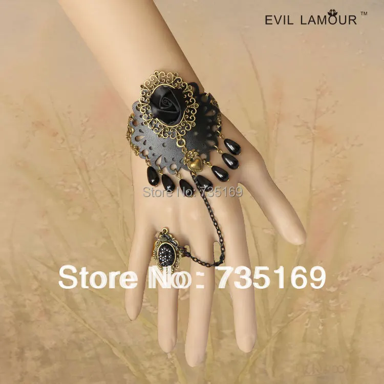 Free Shipping New Fashion Lady's Noble Cloth Flower Leather Bronze Metal Bracelet Scrub Crystal | Украшения и аксессуары