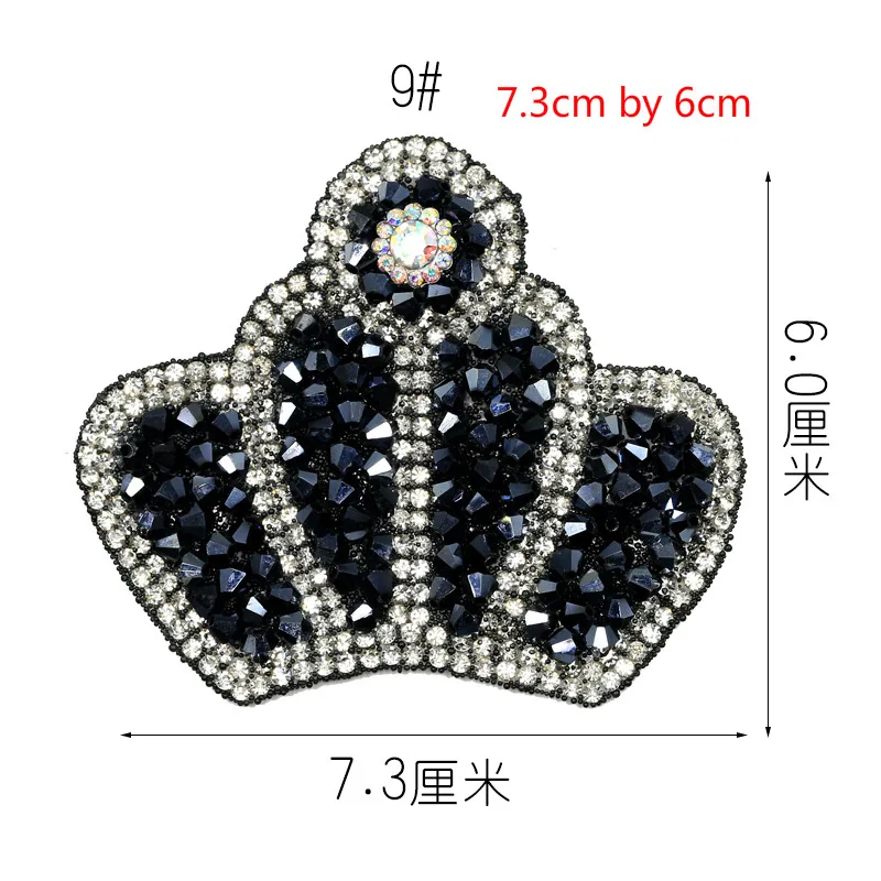 JOD, черный бриллиант, стразы, нашивки для одежды, вышитая нашивка-аппликация, сделай сам, наклейки, украшения одежды, женские значки - Цвет: 9
