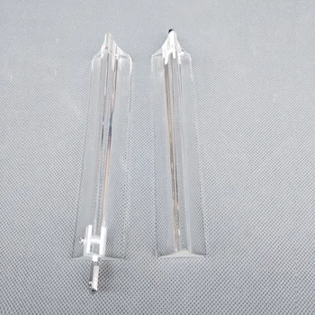 

10pcs/lot 30*120MM machine grinding clear triangle crystal bar prism chandelier crystal in 1 holes with connector for hanging it