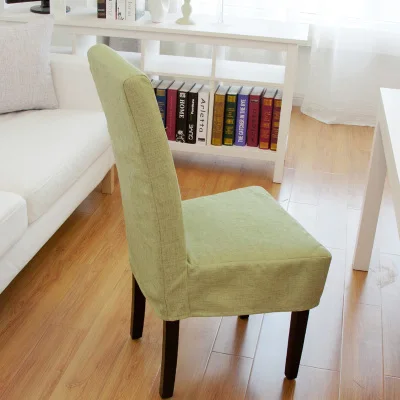Заказное качество цельный обеденный стул ocver утолщение качества из льна для стула крышка - Цвет: light green