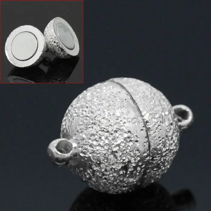 

DoreenBeads медь Магнитная застежка-шар Серебряный цвет 17x12 мм, 5 наборов