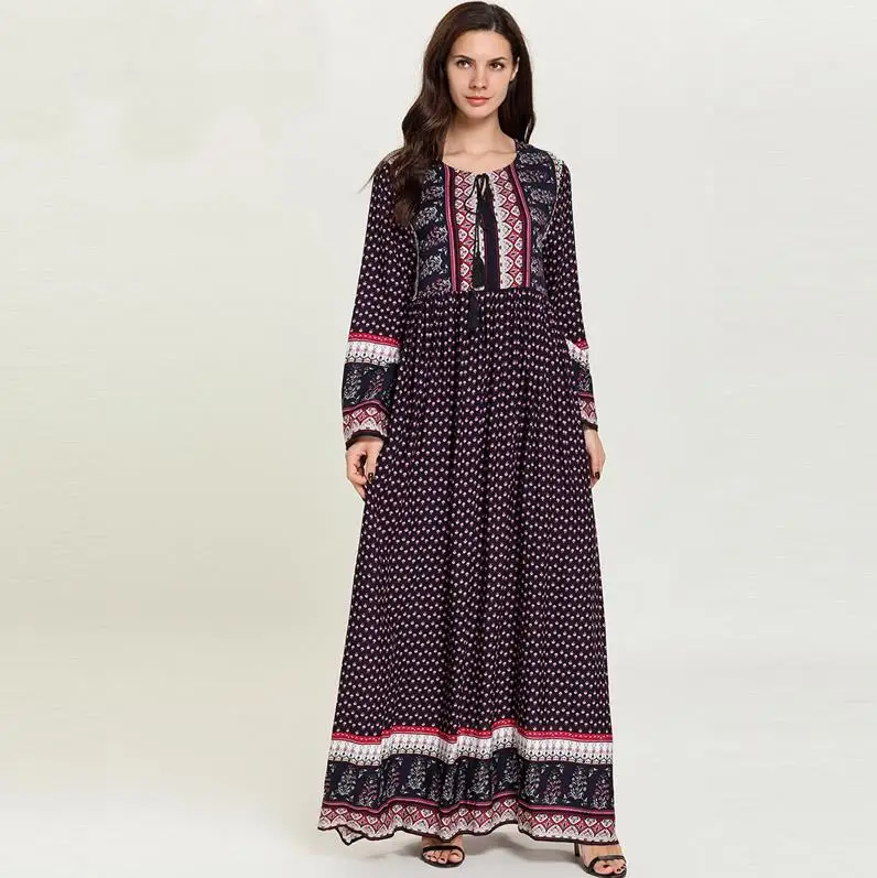Dark blue dress Мусульманский кафтан абайя Дубай Рамадан платье хиджаб Турции Абаи для Для женщин джилбаба Восточный халат из марокена Elbise Катар Оман Исламская Костюмы - Цвет: Dark blue dress