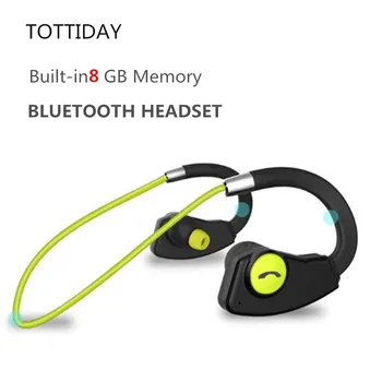 

TOTTIDAY Sweatproof 8GB Bluetooth Earphone MP3 Music Player Wireless Sport Earbuds Headset with Mic Handsfree for Mobile Phones