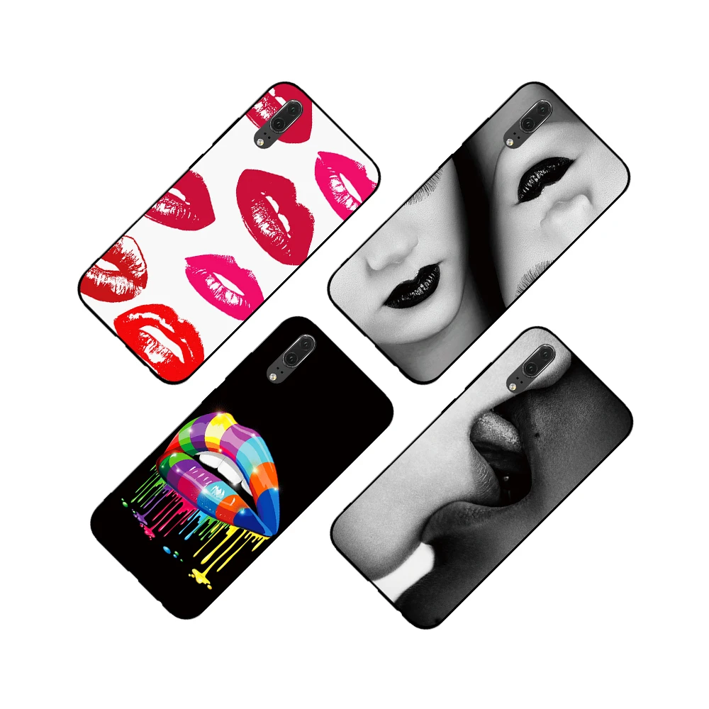Художественный стиль с большими губами для Huawei P8 P9 P10 P20 P30 Lite Pro P Smart 2016 2019 ТПУ
