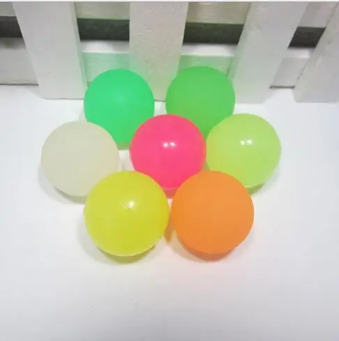 

100pcs April Du Brand 27mm Luminous bouncing ball Rubber Solid Floating Ball light in the dark Kids funny toy