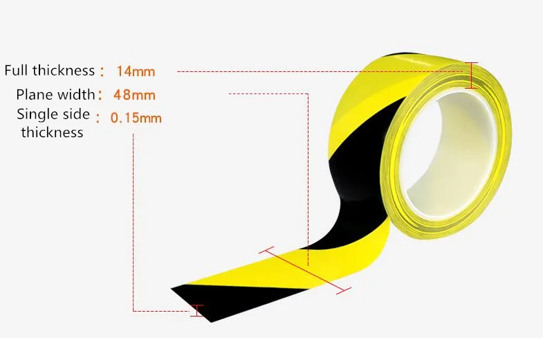 33 м сильная Предупреждение льная лента безопасности черный желтый Водонепроницаемый самоклеющаяся Тяговая маркировочная лента для заводского склада рабочего места