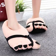 Home Shoes Funny Winter Indoors Toe Big Feet Warm Cotton Soft Plush Slippers Novelty Gift Adult Cartoon Men Women Couple Style