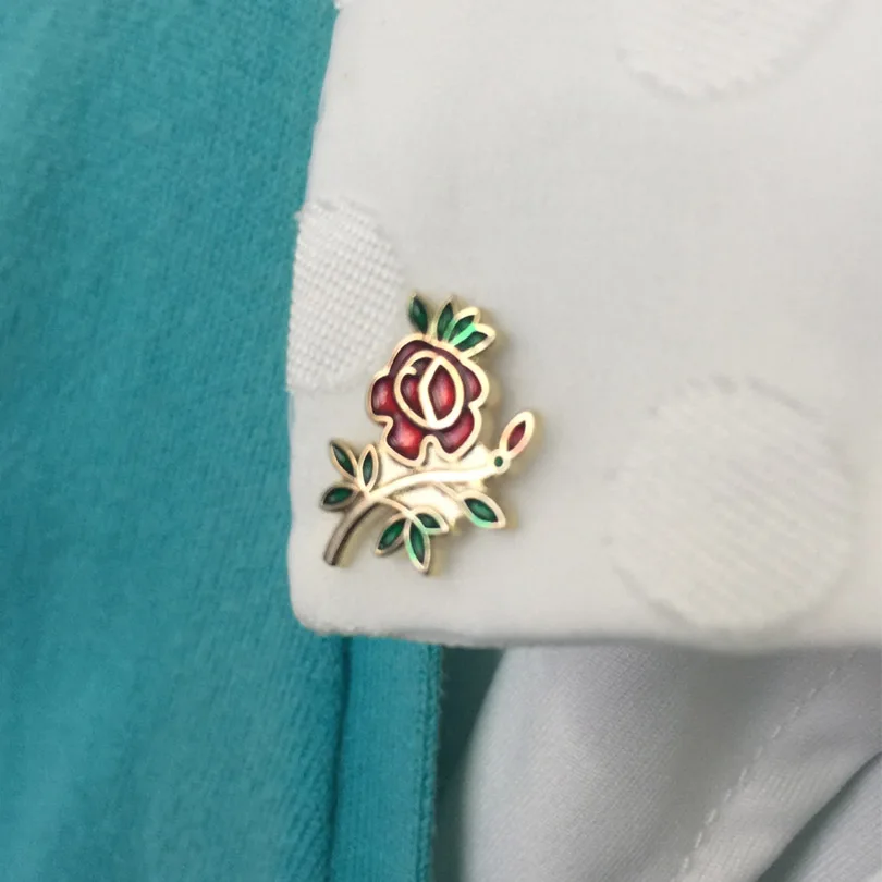 

New Arrival 18mm High Enamel Rose Flower Lady Collar Brooches and Pins for Womens Masonic Lapel Pin Free Masons