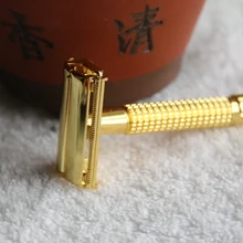 Франк бритье-двойная Безопасная бритва золотого цвета+ бесплатное лезвие+# FS-9306A