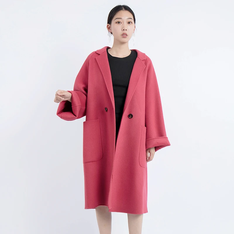 

abrigos mujer invierno 2019 wool winter coat women korean ladies casacos feminino long woolen coat plus size jacket loose coats