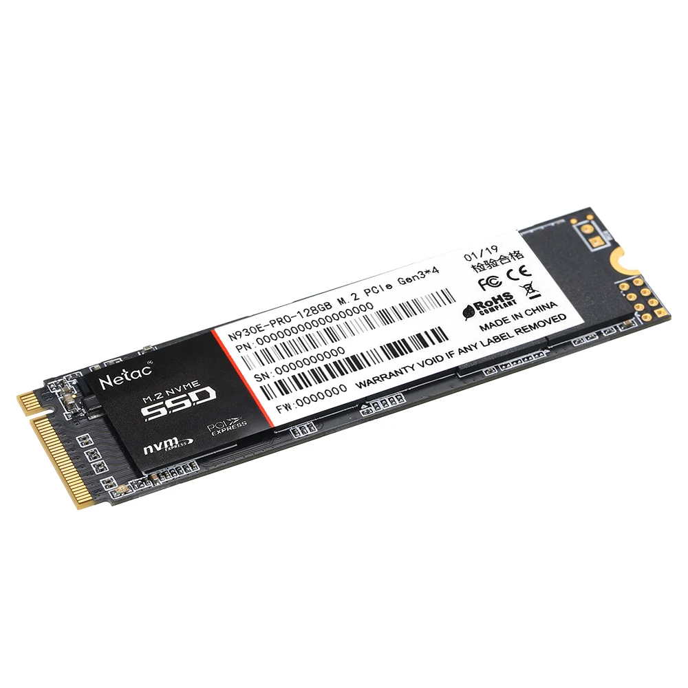 Твердотельный накопитель Netac N930E Pro SSD M.2 2280 SSD 128GB NVMe PCIe Gen3* 4 3D MLC/TLC NAND