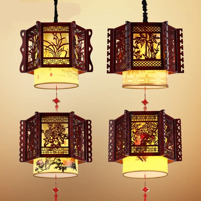 

The wind Chinese classical wooden Pendant Lights restaurant restaurants clubs meilanzhuju LU620 ZL475