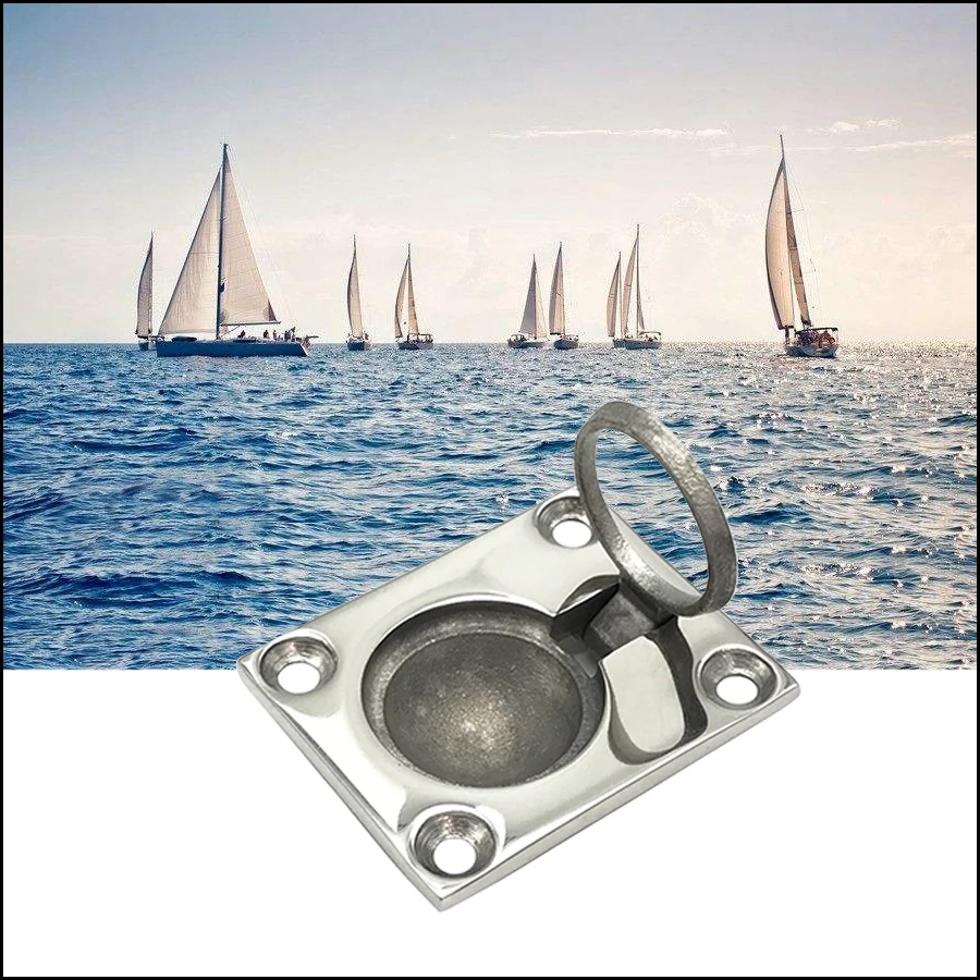 High Quality Stainless Steel Boat Marine Ring Handle Flush Hatch Locker Cabinet Pull Lift-111