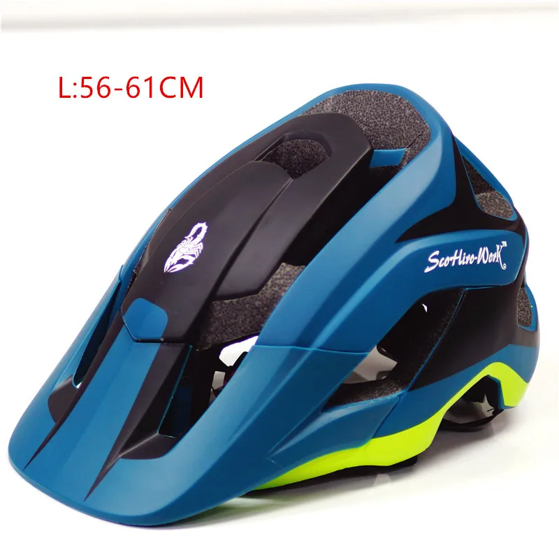 L BLK DARK BLUE Мужской Scohiro велосипед Горный Дорожный велосипедный шлем Cascos Ciclismo велосипедный шлем CE сертификация велосипедный шлем козырек Сверхлегкий - Цвет: L BLK DARK BLUE