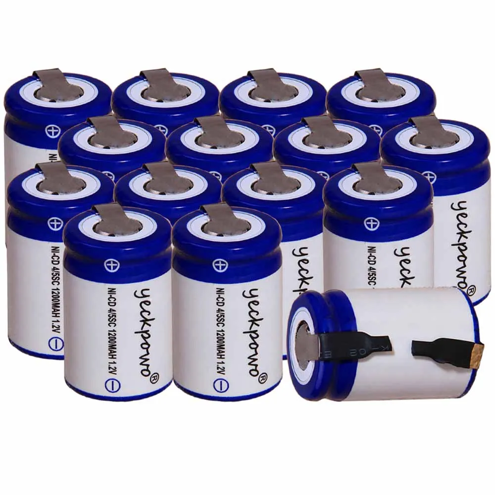 

Lowest price 15 piece 4/5SC battery 1.2v batteries rechargeable 1200mAh nicd battery for power tools akkumulator