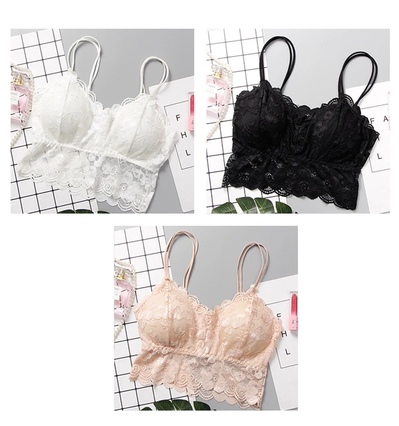 1PC Lace Crop Top Sexy Lace Floral Hollow V-Neck Camisole Bustier Top Women T Shirts Backless White Black Tanktop Women Clothing (1)