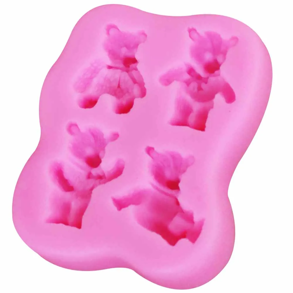 Byjunyeor DIY Animals Silicone Baking Mold Bear Fondant Cake Decorating Sugarcraft Cupcake Chocolate Candy Fimo Clay Moulds M881