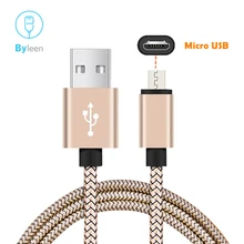 Byleen, нейлоновая оплетка V8, синхронизация данных, микро USB зарядное устройство, 1, 2 м, линия быстрой зарядки для Xiaomi Redmi 3, 3x, Note 4, 4, x, 5 pro, 5x max