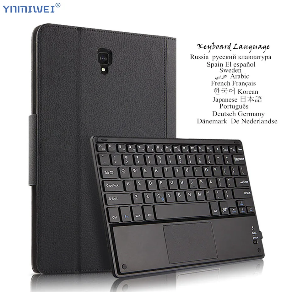  Case For Samsung Galaxy Tab S4 10.5 SM-T830 T835 T837 Bluetooth Keyboard Protective Cover PU Leathe
