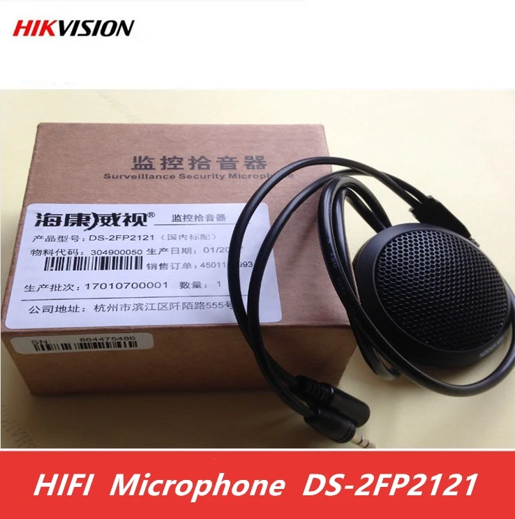 Hikvision оригинальный Hi Fi микрофон для камеры видеонаблюдения работает с купольной
