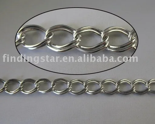

FREE SHIPPING 4 Meters double-link curb metal chain 13x10mm M18644