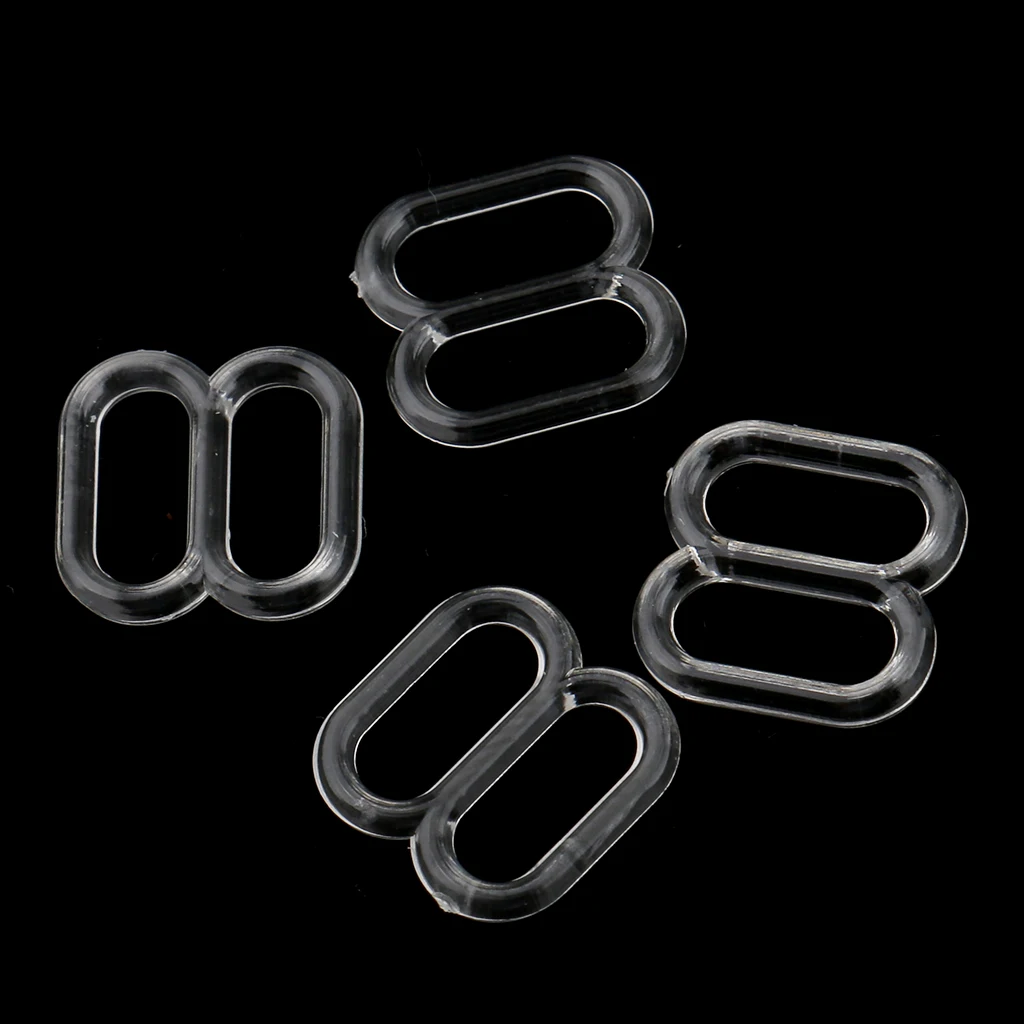 100pcs Plastic Lingerie Bra Strap Sliders Adjuster Hook for Corset Garter Bikini