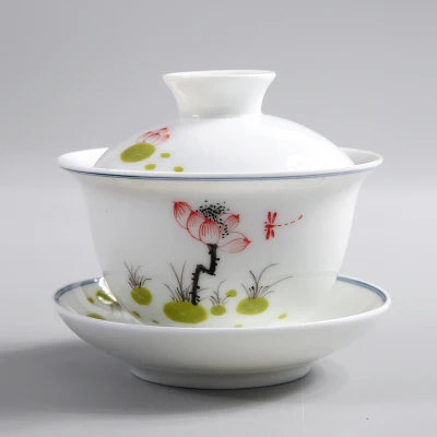 XMT-HOME чайная супница Цзиндэчжэнь gaiwan ручная роспись чайная чаша для молочного Улун Да Хун Пао чай Tie Guan Yin gongfu Чай, гайвань 1 шт - Цвет: like photo