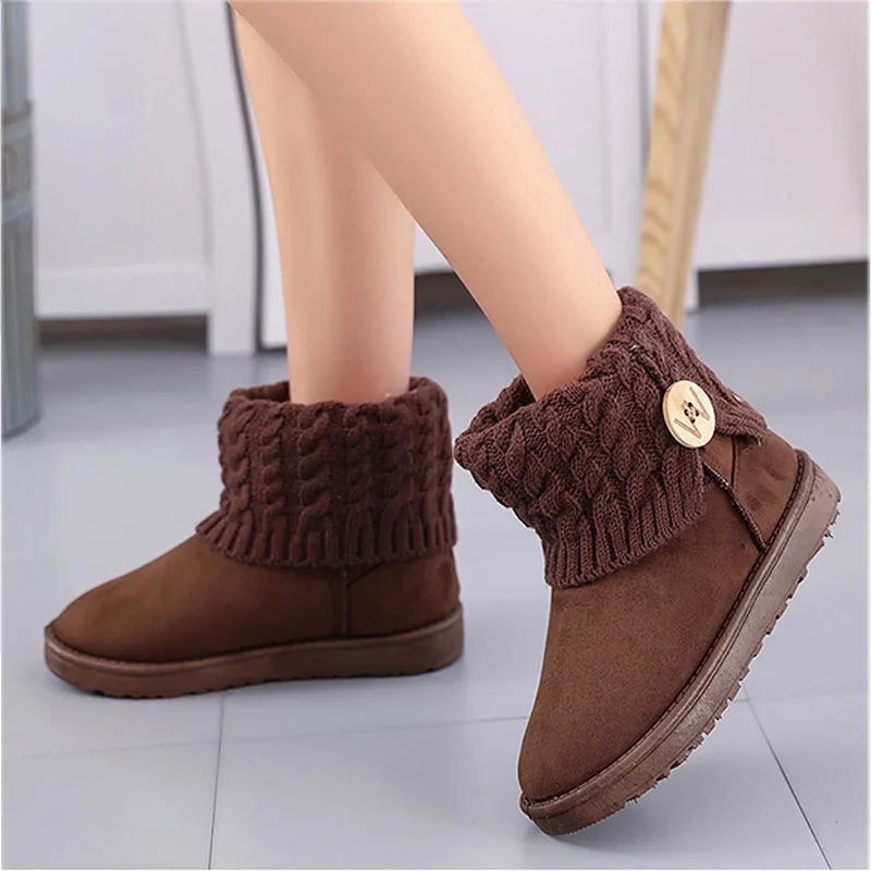 Con coffee Tejer Boots Boots Boots Corto Suave black Zapatos Las Botas Invierno Ankle De Calientes Mujeres Boots pink Qbt1068 Nieve Plana Pieles Dulce Beige Moda Del Botines CvqB8gxFw