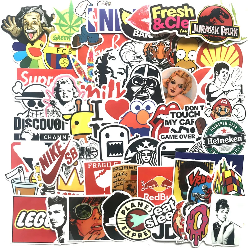 

60pcs colorful Cartoon Toy Stickers for Car Bike Motorcycle Phone Laptop Travel Luggage Cool Sticker Bomb joy Decals