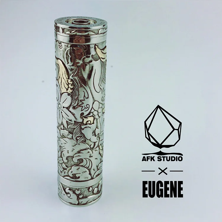 

Last one AFK STUDIO eugene prajna manual carving mech mod cupronickel 24MM tube mechanical vape mod 18650 e cigarette