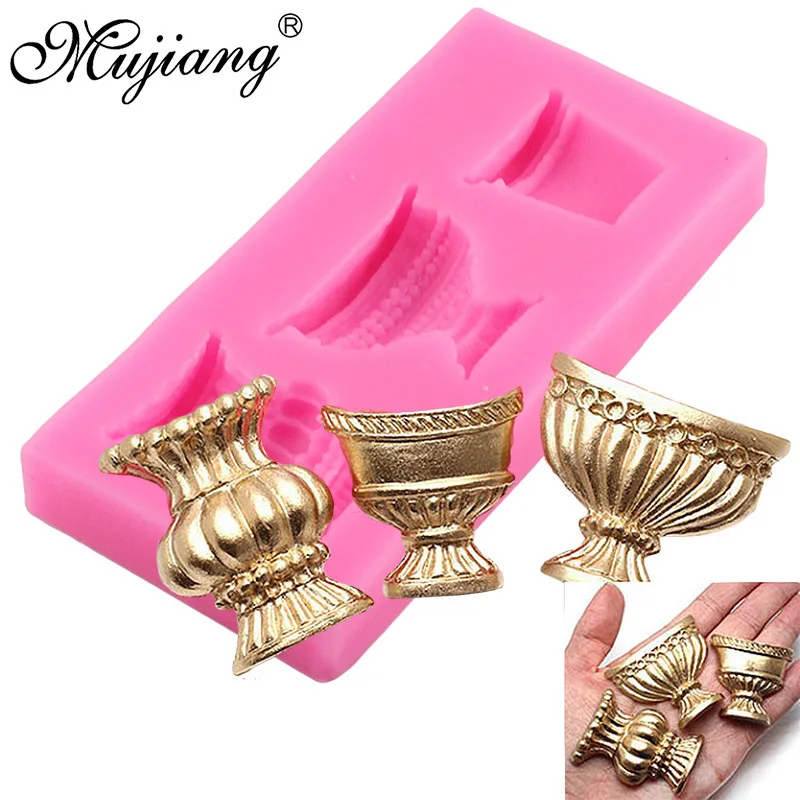 

3D Pot Vase Silicone Mold Fondant Chocolate Candy Resin Polymer Clay Soap Mold Cupcake Cookie Decoration Jewllery Silicone Mould