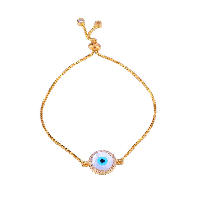 

New Fashion Shell Evil Eye Bracelets For women Girl's gift 3 colors Round Turkish Eye Lucky bracelets & bangles Jewelry pulseras