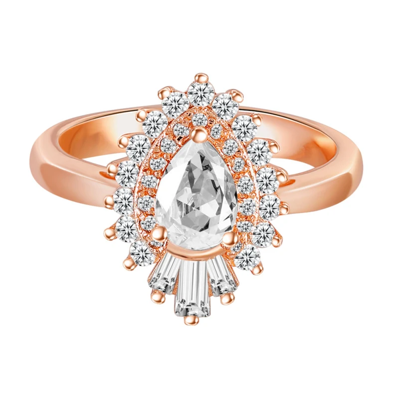 

Garilina white cubic zirconia rose gold ring female Anniversary Wedding wholesale fashion jewelry R2290